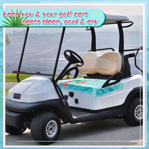 Amylove Golf Cart Seat Cover, Travel Seat Blanket 54 x 32 Inches for 2 Person Golf Cart Seat Towel Accessories for Club Car Travel Sports Shown in Saudi Arabia