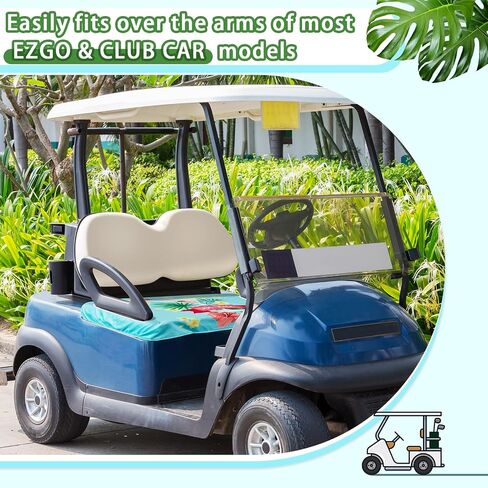 Amylove Golf Cart Seat Cover, Travel Seat Blanket 54 x 32 Inches for 2 Person Golf Cart Seat Towel Accessories for Club Car Travel Sports Shown in Saudi Arabia