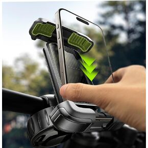 LISEN Motorcycle Phone Mount Holder - [Ultra-Stable] [Easy Installation] 2024 Phone Holder for Motorcycle with Upgraded Handlebar Clamp, Fit iPhone 15/14/ 13 Pro Max, More 4.5-7" Phones, Orange