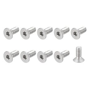 METALLIXITY Flat Head Countersunk Machine Screws, (M3x4mm) 80Pcs, 304 Stainless Steel Socket Head Cap Screws - for Machinery, Furniture, DIY