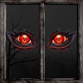 Halloween Window Clings Decorations Halloween Cat Eyes Window Stickers Double Sided Halloween Eyes Window Decals for Glass Window Large Scary Window Home Decor for Indoor Outdoor Party Supplies