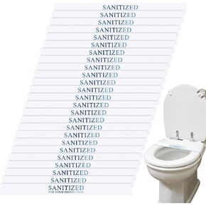 3000 Pcs Sanitized Toilet Seat Band Paper 16-1/2" Wide x 1-1/2" Toilet Stickers Toilet Seat Bands Strips Hotel Essentials Sanitized Blue and White Toilet Strips for Hotels Motels Hospitals