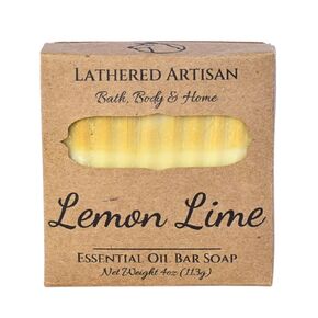 All Natural, Sulfate and Paraben Free - Lemon Ginger Turmeric - Handcrafted Essential Oil Bar Soaps Enriched with Coconut and Olive Oil - Lathered Artisan (Lemon Ginger Turmeric, Pack of 2)