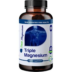 Triple Magnesium Dimagnesium Malate, Magnesium Citrate, Magnesium Lysinate Chelate - High Bioavailability & Absorption, 235 mg - 60 Vegetable Capsules, Bone, Heart, & Muscle Support