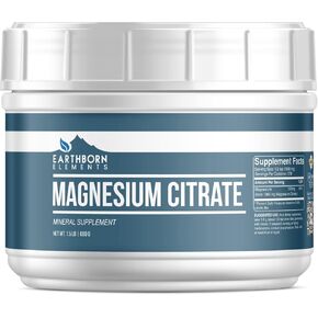 Earthborn Elements Magnesium Citrate (1.5 lb), Oral Supplement, No Additives or Fillers