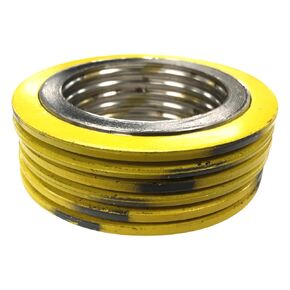 Sterling Seal 90006304GR900X6 304 Stainless Steel Spiral Wound Gasket with Flexible Graphite Filler, Pressure Class 900#, 6" Pipe, Yellow with Grey Stripe (Pack of 6)