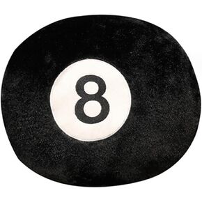 Black Large Sports Pillow Simulation Billiards 8 Balls Plush Stuffed Sports Balls Toy Soft Throw Pillows Cushion Decorative Cushionfor Home Bed Sofa Decor, Kids Gift 14 Inch