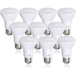 Bioluz LED 10 Pack BR20 LED Bulb 6W=50W 2700K Warm White 90 CRI Dimmable UL-Listed CEC Title 20 Compliant 540 Lumen Outdoor/Indoor Flood Light (Pack of 10)