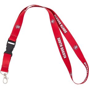Desert Cactus The University of South Dakota Lanyard USD Coyotes Car Keys ID Badge Holder Keychains Detachable Breakaway Snap Buckle Lanyards (Red)