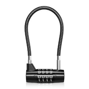 JXTZ Long Shackle Padlock, 4 Digit Combination Padlock, Waterproof Shed Padlock Luggage Lock, Outdoor Combination Travel Cable Lock, Long Padlock for Gym Locker, Suitcase Bag, Bike, Small Sheds, Fence