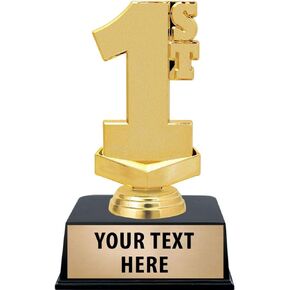 Crown Awards 1st Place Trophies with Custom Engraving, 6" Personalized First Place Award Trophy On Black Base Prime