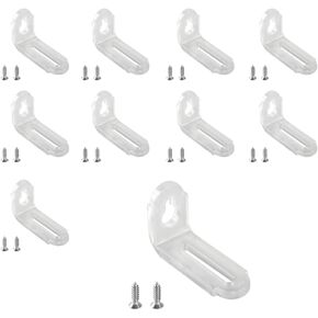 RUIAN Adjustable Acrylic Support Corner Brace Clear Light-Weight L Type Shelf Bracket Angle Code 33x55mm, 10Pcs