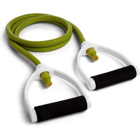 Champion Sports Resistance Tube Bands for Men and Women, Durable Stretch Fitness Band for Strength Training, Stretching, Rehabilitation- Premium Home Workout Equipment - 80 Lbs Resistance Tubing-Green