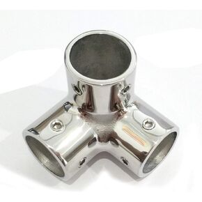 keehui Heavy Dudy 7/8 inch Pipe Hand Rail Tee Marine Grade 316 SS Mirror Polished Hand Rail Fitting-90 Degree 7/8"(22mm) 3 Way Corner Elbow