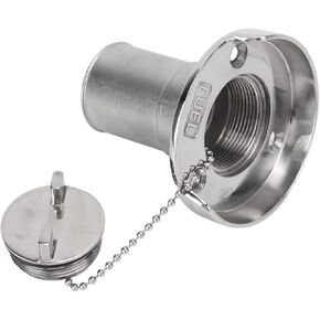 OUKENS 1-1/2"(38mm) Boat Gas/Fuel/Diesel/Water/Waste Deck Fill/Filler with Keyless Cap 1-1/2" Marine Mirror- Polished 316 Stainless Steel Hardware for Boat Yacht Caravan