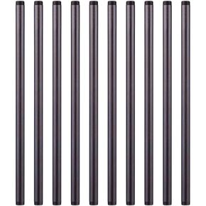 1/2" x 24 " Black Malleable Steel Nipples Fitting, 1/2 Inches Threaded Pipe Nipples, DIY Steampunk Industrial Vintage Style, 10 Pack.