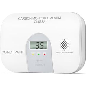Carbon Monoxide Detectors Battery Powered - CO Detector 10 Year Life, Carbon Monoxide Alarm with Digital Monitoring Display,3 Color Working Light Bring More Peace of Mind to Home - GL868A