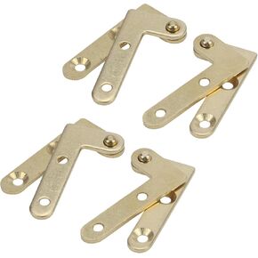 T Tulead 4PCS Door Pivot Hinges L-Shape Door Hinges Hidden Copper Hinge 180 Degree Cabinet Window Golden Hinges with Screws