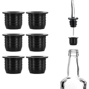 6pcs Liquor Pourer Adapters, Silicone Bottle Liquor Pourer Spout Covers Fits for Large Liquor Bottles and Olive Oil Bottles up to 1 Inch/25mm Neck Converts Any Spout into a Large Pour Spout