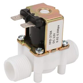 Joyzan Inlet Feed Water Solenoid Valve, DC 12V Plastic Electric Solenoid Switch Shut Off G1/2 Quick Connect Magnetic Air Normally Closed Tools Flow Control FPD 270A RO Reverse Osmosis Purifiers System