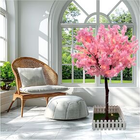 Cherry Blossom Tree, 5 ft Light Pink Cherry Blossom Tree Artificial with LED Lamp for Indoor Outdoor Home Office Party Wedding