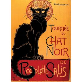 Tournée du Chat Noir by Theophile Alexandre Steinlen - 1896 - The Black Cat - Vintage Poster Print (LAMINATED, 18" x 24")