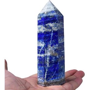 Large Lapis Lazuli Stone Tower Healing Crystal Quartz Wand Point Blue Rock Tower Obelisk Meditation Stone 0.8-1.1 Pound