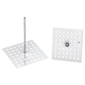 PATIKIL 100pcs Insulation Pins 2.5 Inch, Perforated Insulation Pins Insulation Hangers Aluminum Insulation Stick Pins Self Locking for Foam Board Wall Floor Ceiling Plaster Washers
