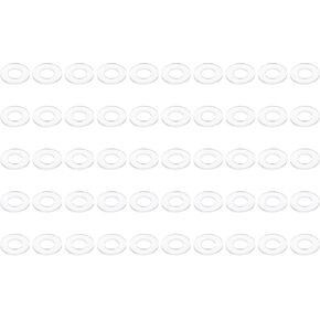PATIKIL Nylon Flat Washers 5mm ID, 10mm OD, 1mm Thick M5 Metric Plastic Flexibility Gaskets Round Spacers-Applications for Faucet Valve Water Pipe Hose-[Qty 50 Clear]
