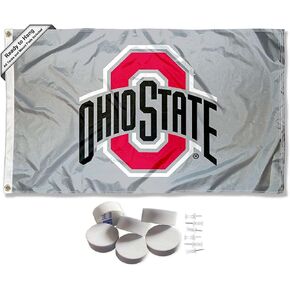 College Flags & Banners Co. Ohio State Buckeyes Grey Banner and Tapestry Wall Tack Pads