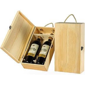 TANG SONG Wooden Wine Box Single Wine Bottle Storage Wine Gift Box with Locking Latch for Any Occasion