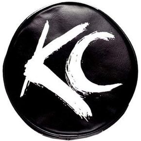 KC HiLiTES 5100 6" Round Black Vinyl Light Cover w/ White KC Logo - Set of 2
