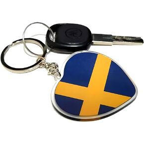 JAVD Sweden Flag Keychain Swedish Key Ring-2 Pack