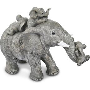 Elephant Statue Decor Gifts for Women or Yourself or Anyone, Brings Love, Cute Gray Elephant Home Decor Living Room Figurines