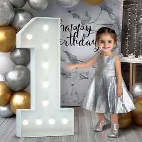 Marquee Numbers 4 Feet Tall: Large 16th Birthday Decorations for Her Him 4FT Light Up Numbers White Anniversary Party Decor Big Backdrop Foam Cardboard Number 16