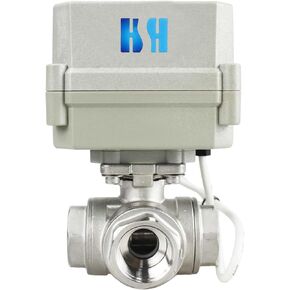 1" DN25 NPT 110-230VAC Three Way L Port Auto Return Position Feedback On/Off Motorized Electrical Ball Valve
