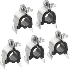 uxcell Rubber Cushion Strut Clamp 5Pcs 1-1/16" Cushioned Clamp Strut Rigid Steel Pipe Clamp for Mounting PEX Pipe Tubing to Strut Channels