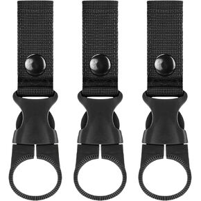 IronSeals Nylon Tactical Outdoor Gear Clip Band, Carabiner Water Bottle Buckle Hook Holder Keychain Belt Webbing Strap for Hiking Camping