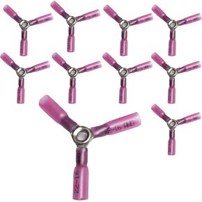 22-16 Ga 3 Way Wire Connector AWG Heavy Duty Heat Shrink Butt Terminals 10PCS
