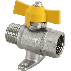 Brass Nickel Plating 1/2" G Male to 1/2" G Female Shut-Off Ball Valve with Drop-ear for Water Fuel Air