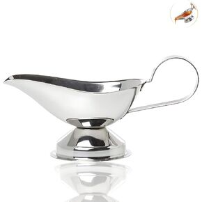 Thunder Up Gravy Boat 5 Oz, Stainless Steel Gravy Serving Dish, Sauce Pourer, Thanksgiving Gravy Bowl, Salseros (5 Oz), Silver, TU2042