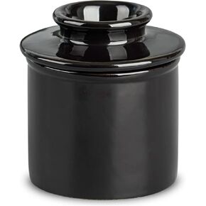 Black Butter Crock With Water Line French Butter Dish Large Butter Keeper Porcelain Butter Cup Campana De Mantequilla