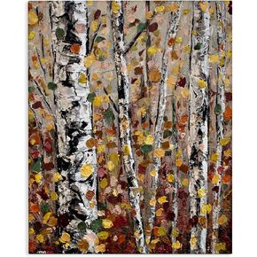 Stupell Industries Autumn Birch Trees Abstract Leaves Canvas Wall Art, Design by Jen Seeley