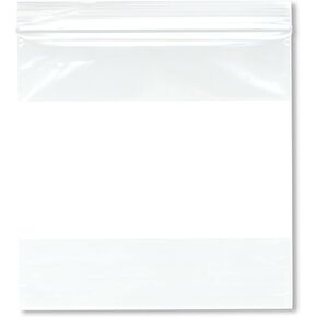 Plymor 6" x 6" (Pack of 100), 2 Mil White-Block Zipper Reclosable Plastic Bags