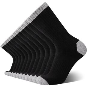COOVAN Mens Cotton Crew Socks 6 Pack Moistrue Wicking Heavy Cushioned Thick Warm Boot Sock 6 Pairs
