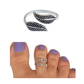 925 Sterling Silver Leaf Wrap Toe Ring/Knuckle Ring - Small Adjustabl Dainty Handmad by MiYa Jewelry creations