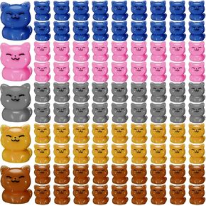 100 Pcs Miniature Cat Figurines Mini Resin Cat Cute Small Cat Figures Little Resin Animals Cat Tiny Cats Cake Topper Decor Terrarium Animal for Garden Home Fairy Decor (Dark Colors)