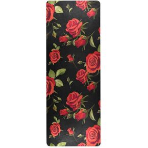 Qilmy Yoga Mat Non-slip Foldable Sweat Absorbent Travel Yoga Mat with Carrying Bag for Yoga, Pilates, Exercise, Workout, Bikram and Hot Yoga 71 x 26 Inch