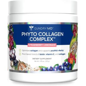 Gundry MD Phyto Collagen Complex, Strength Supporting Multivitamin Powder Supplement with Vitamin C, Amino Acids, and Polyphenols - Strawberry Lemonade (30 Servings)