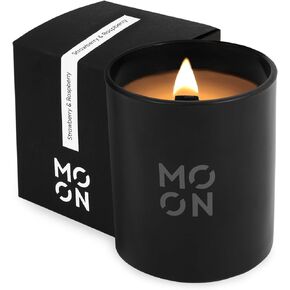 Luxury Candles for Home by Moon Candles | Wood Wick Candles That Crackle | Candles Vanilla |Vanilla Candles for Men | Non Toxic Candles | Tobacco & Vanilla Black Candles |